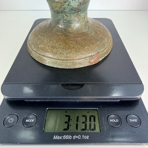 Bronze Tone Metal Urn Jardiniere Vase Handles Pedestal VTG Neoclassical Style - Picture 12 of 12